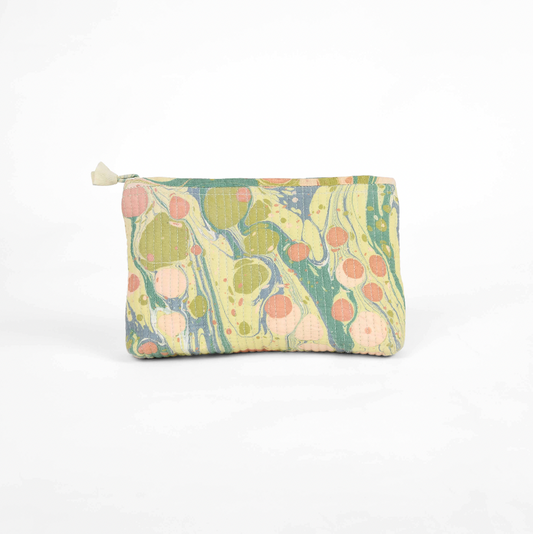 Moss Bubble Marbled Quilted Pouch