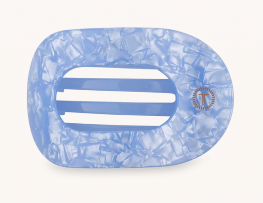 Blue Lagoon Small Flat Round Hair Clip