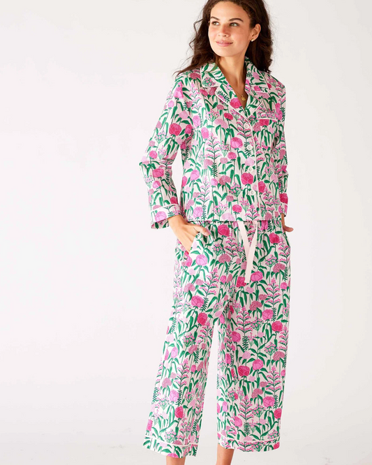 Over The Cotton Moon Pajama Set - Peony Party