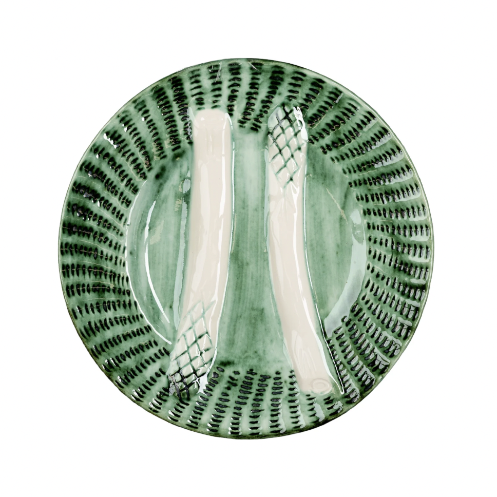 Green with White Asparagus Plate