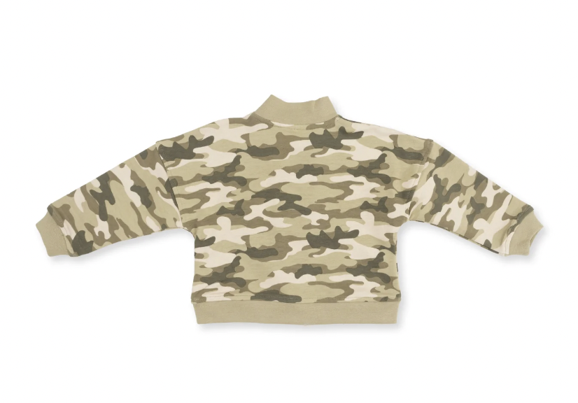 Camo French Terry Half Zip Sweatshirt
