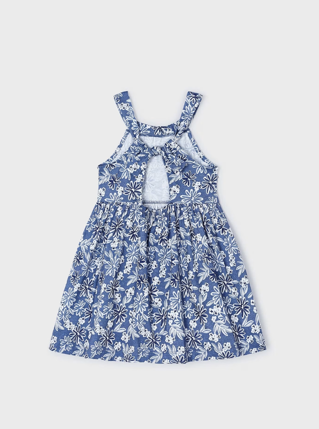 Blue & White Floral Print Dress