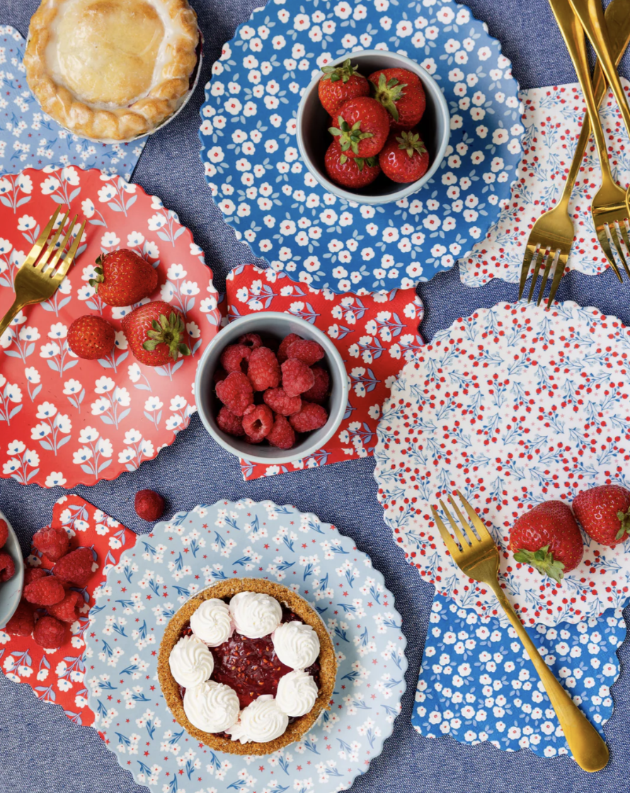 Floral Bamboo Plate - Set of Four
