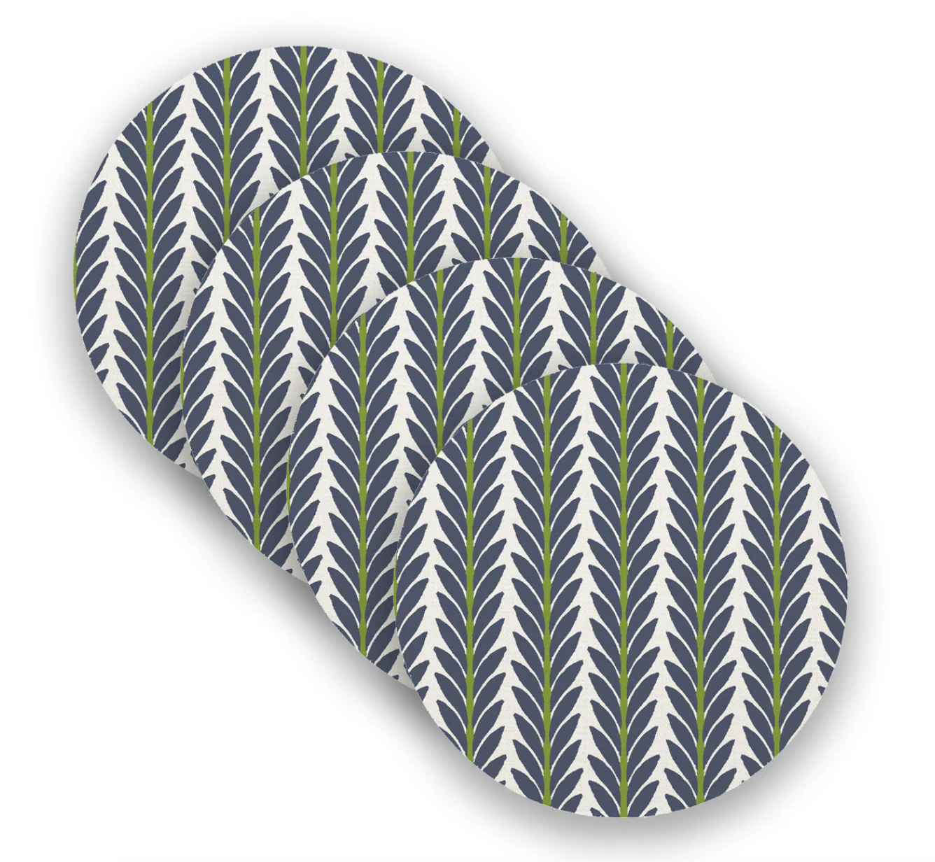 Frond Indigo Linen Placemats - Set of Four