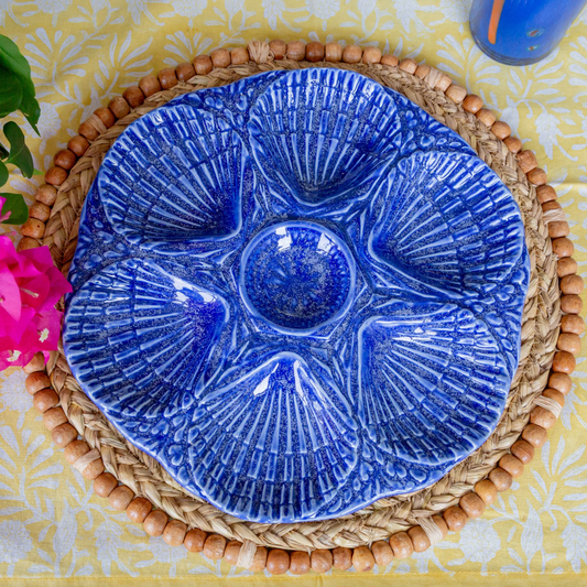 Cobalt Oyster Plate