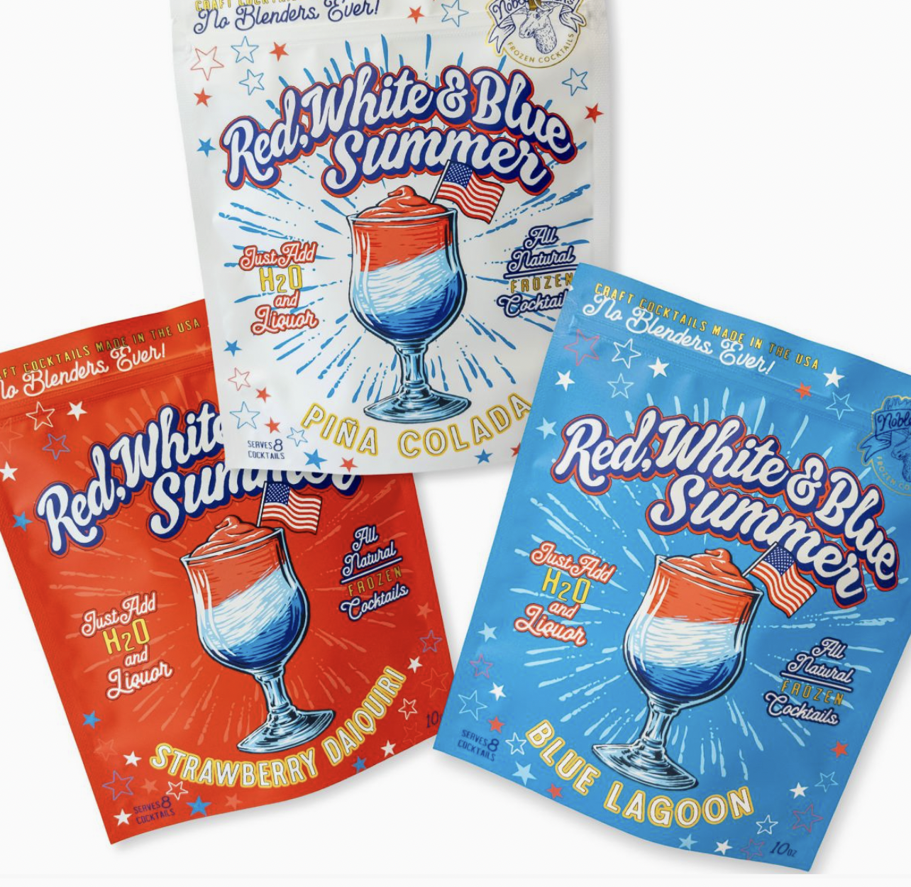 Red, White, & Blue Frozen Cocktail Mixers