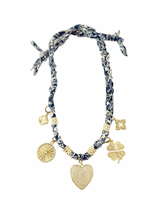 Multi Charm Scarf Necklace