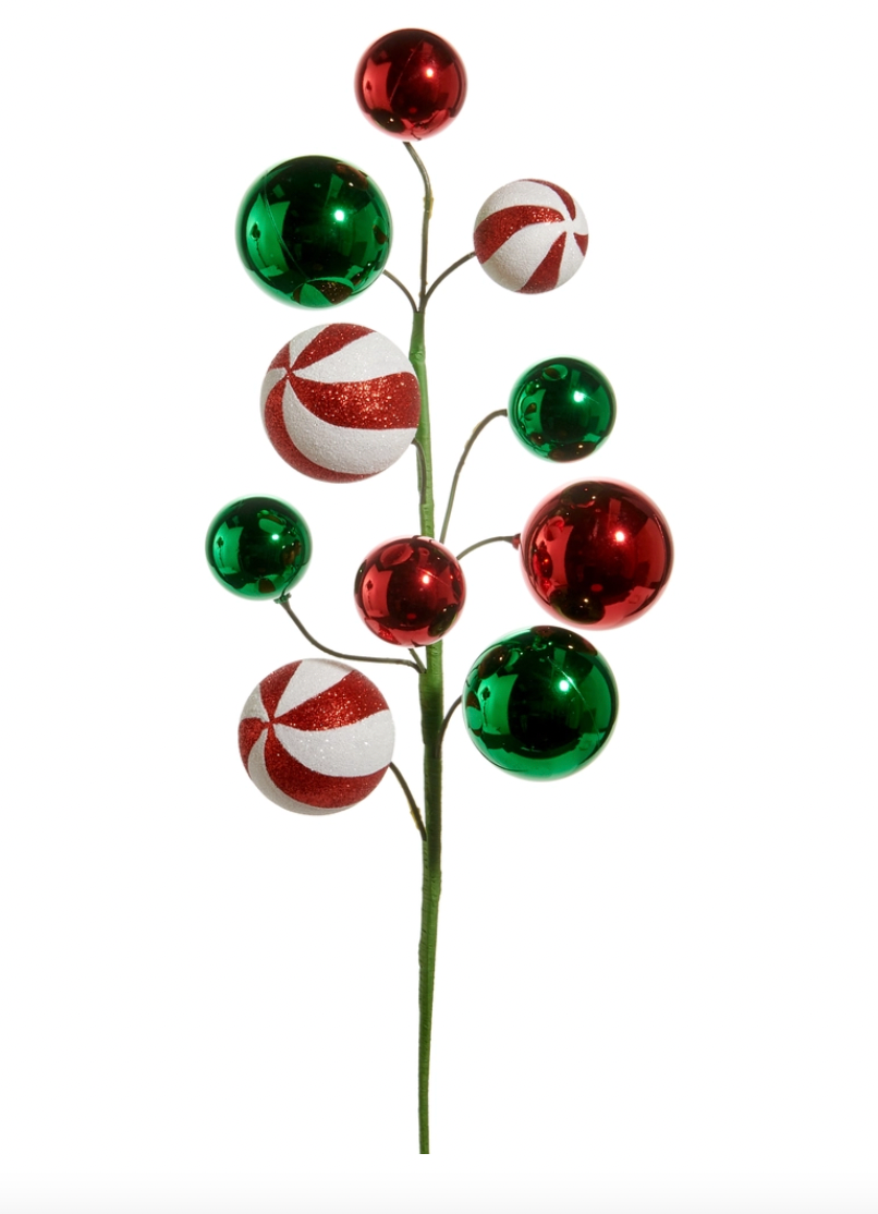 Red, Green, and Peppermint Ball Spray