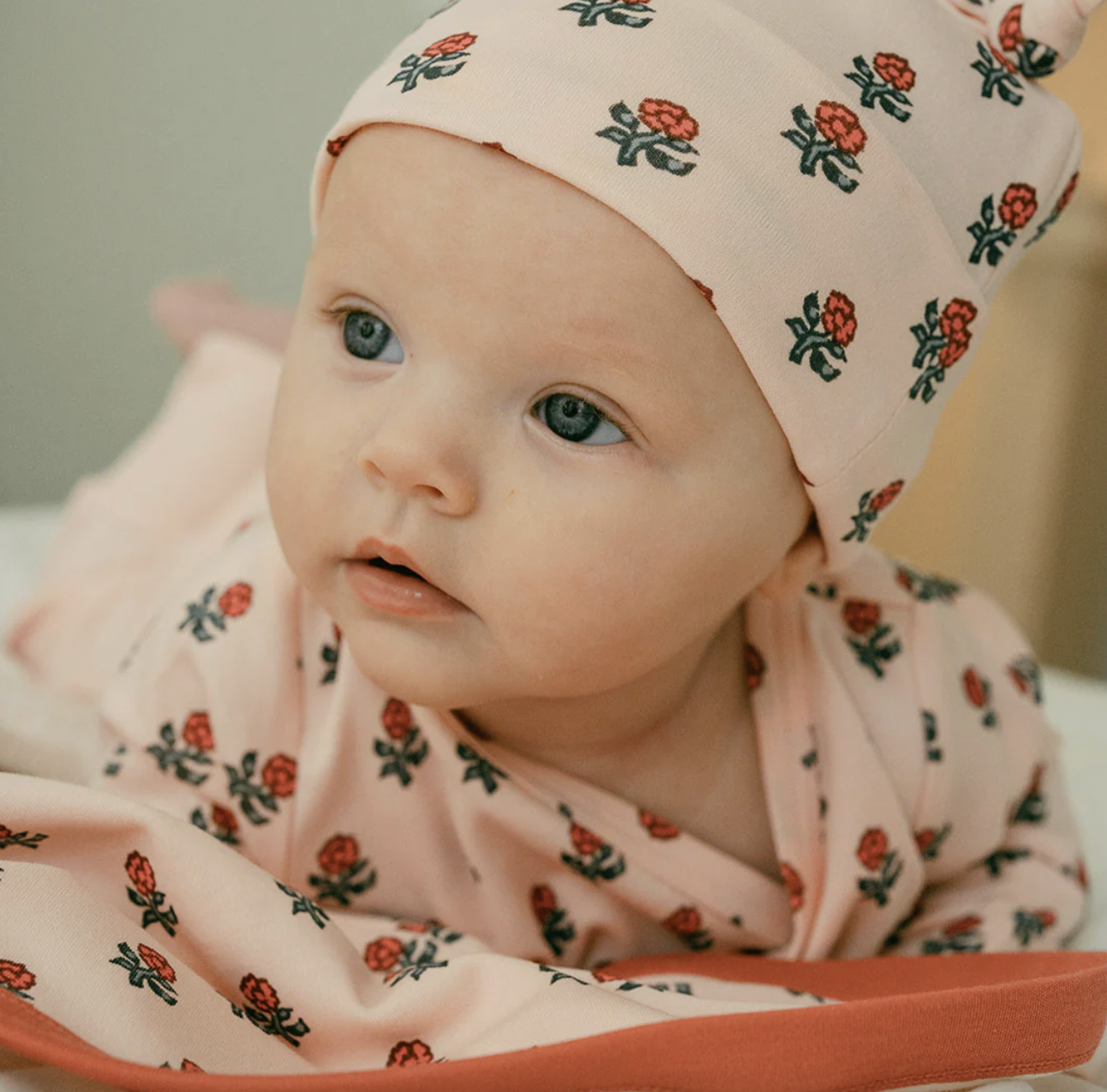 Pink Flowers Nesting Box Baby Take Home Set
