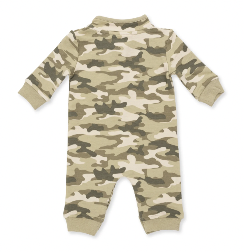 Camo French Terry Zip Neck Romper