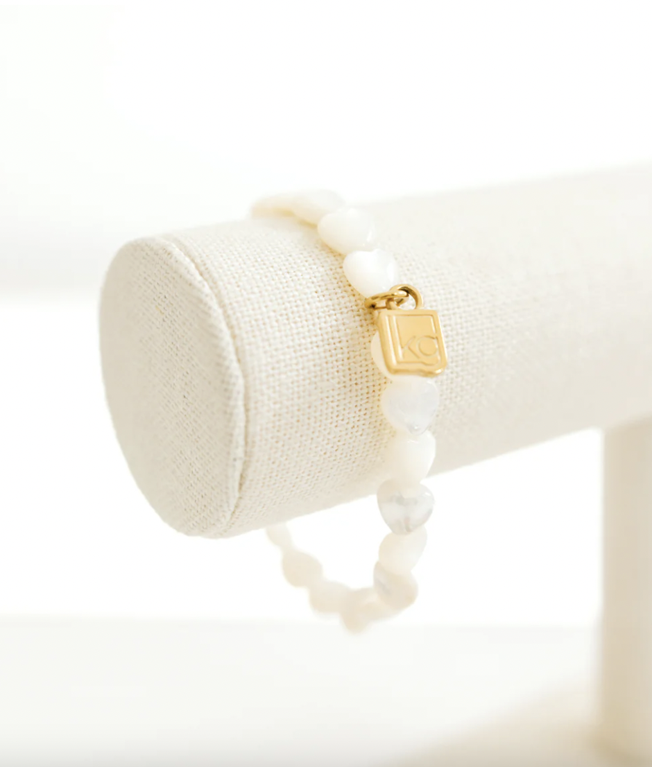 Mother of Pearl Hearts Bracelet