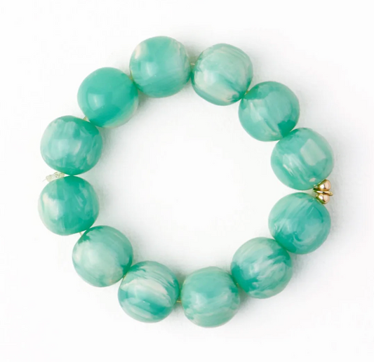 Aqua/Turquoise Large Resin Bead Bracelet