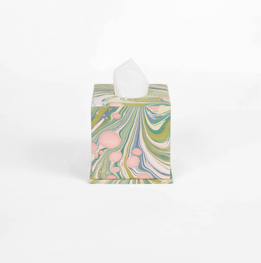 Moss Fire Whirl Marbled Large Tissue Box