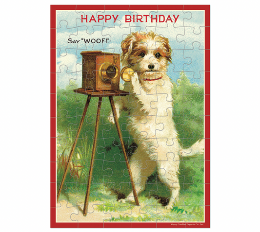 Happy Birthday Dog Puzzle Greeting Card