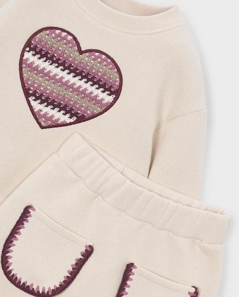 Heart Sweatshirt and Skirt Set