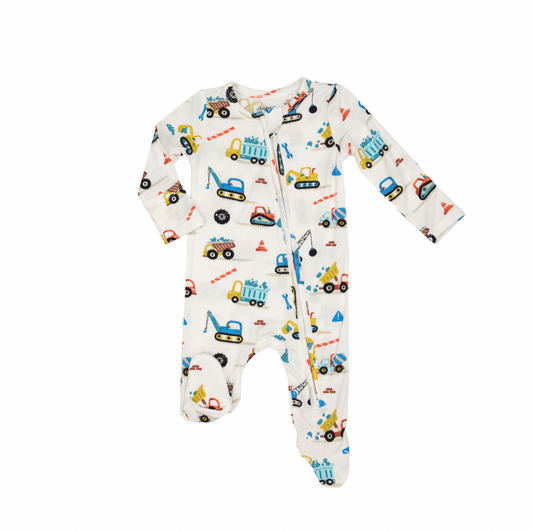 Crayon Construction Trucks Footie