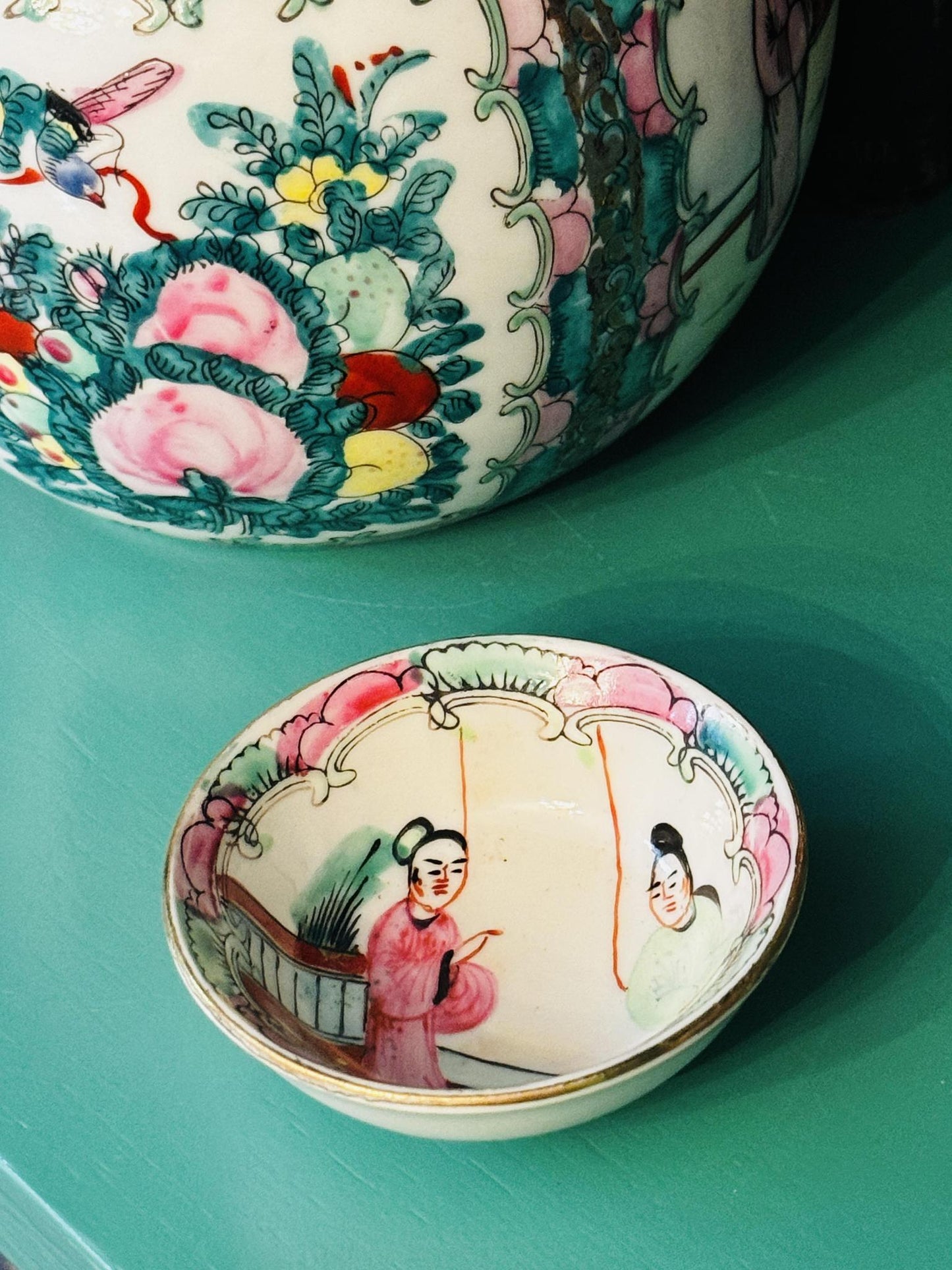 Vintage Famille Rose Trinket Dish