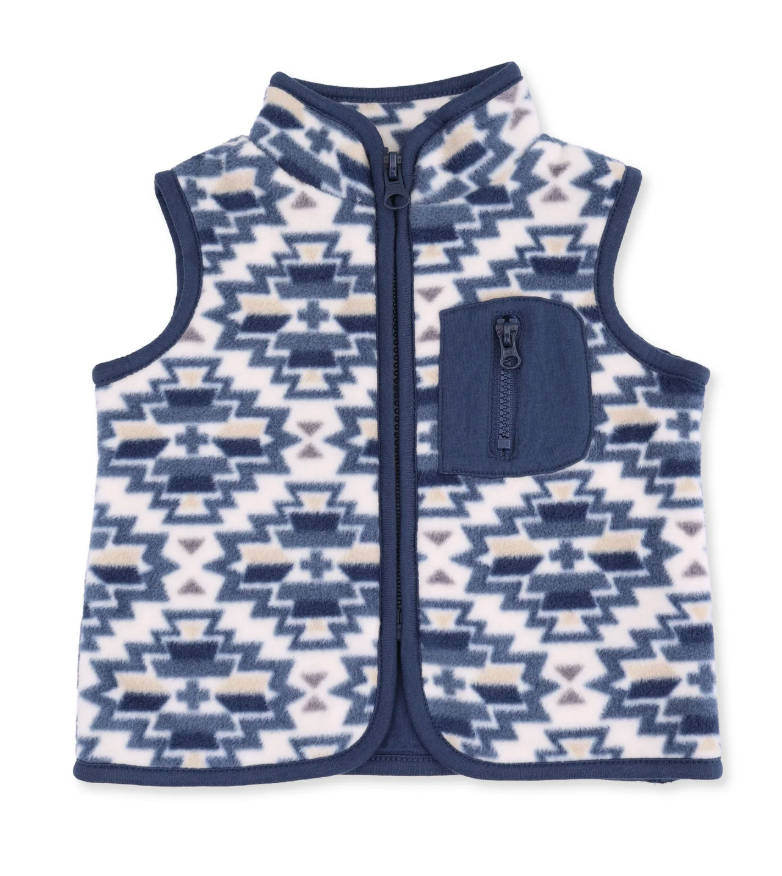 Southwest Navy Micro Fleece Zip Vest