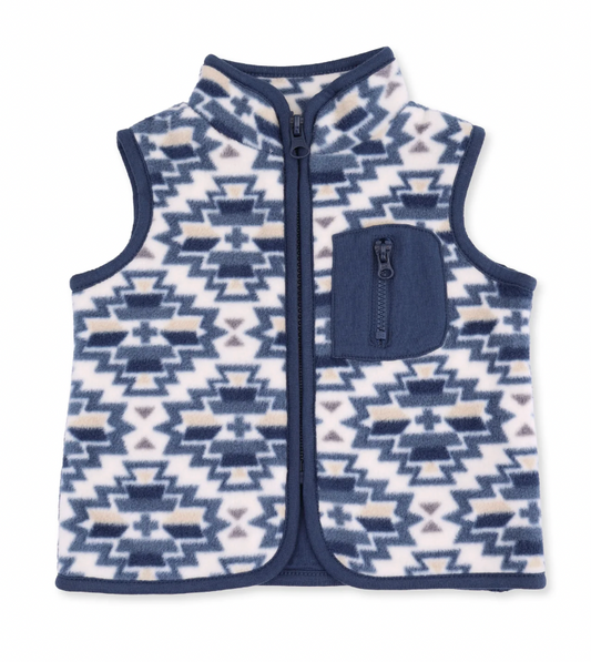 Southwest Navy Micro Fleece Zip Vest
