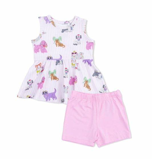 Fancy Dogs Peplum Tank Top and Bike Short