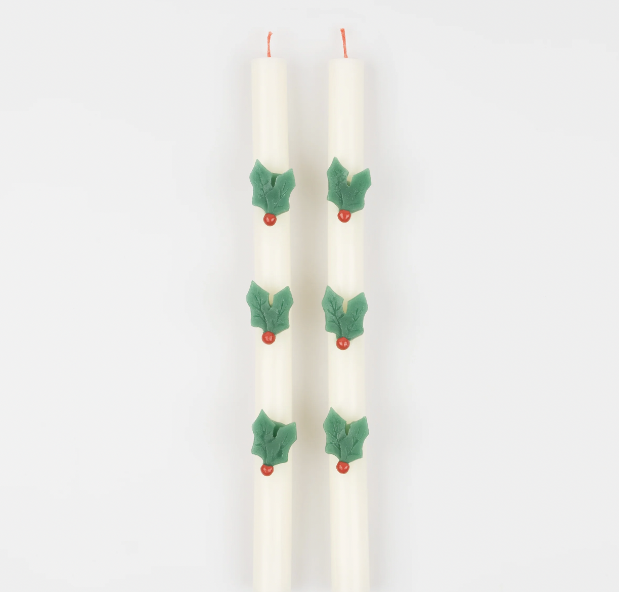 Holly Taper Candles