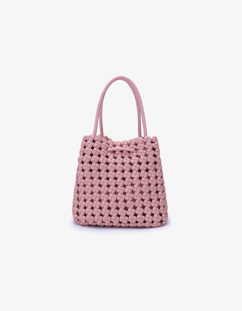 Ballet Pink Woven Mini Perrie Bucket Bag