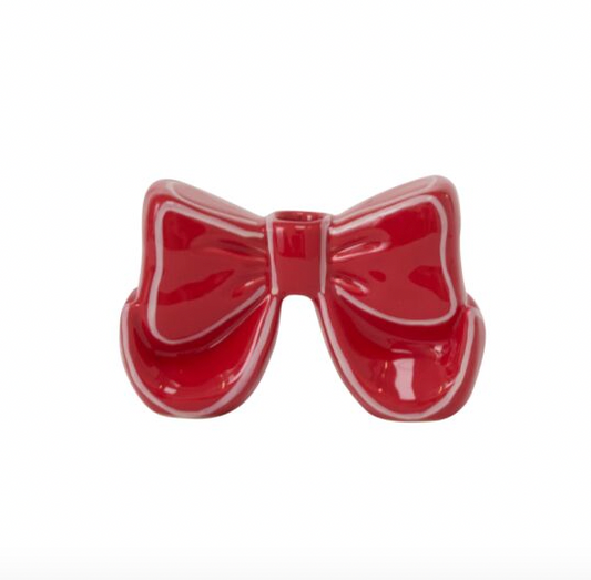 Big Red Bow Candleholder