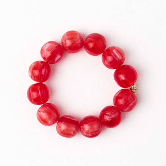 Red Large Resin Bead Bracelet