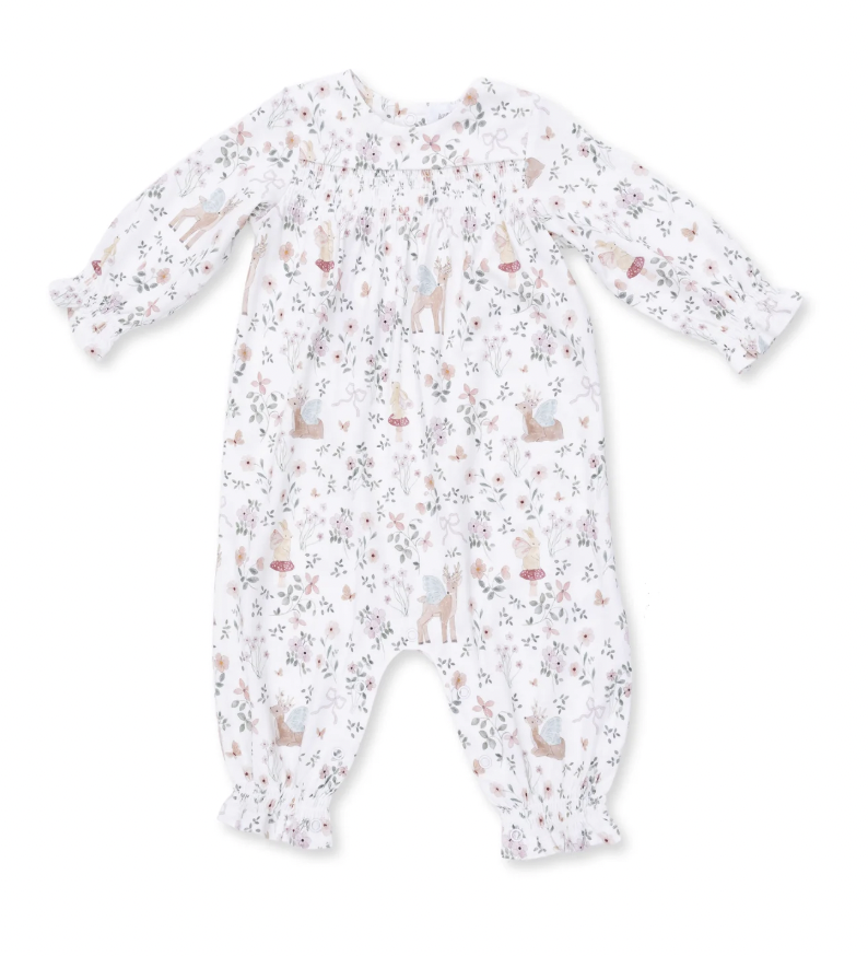 Enchanted Woodland Smocked Long Sleeve Romper