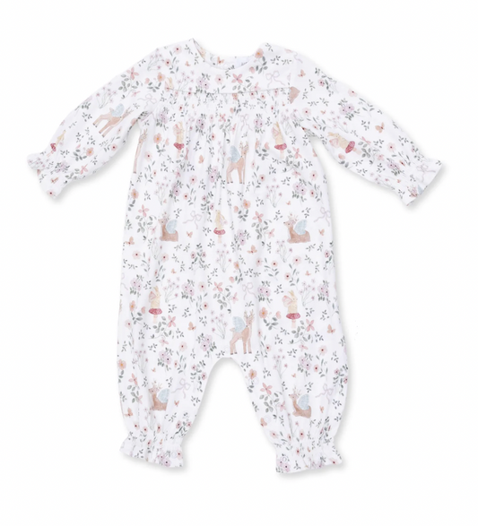Enchanted Woodland Smocked Long Sleeve Romper