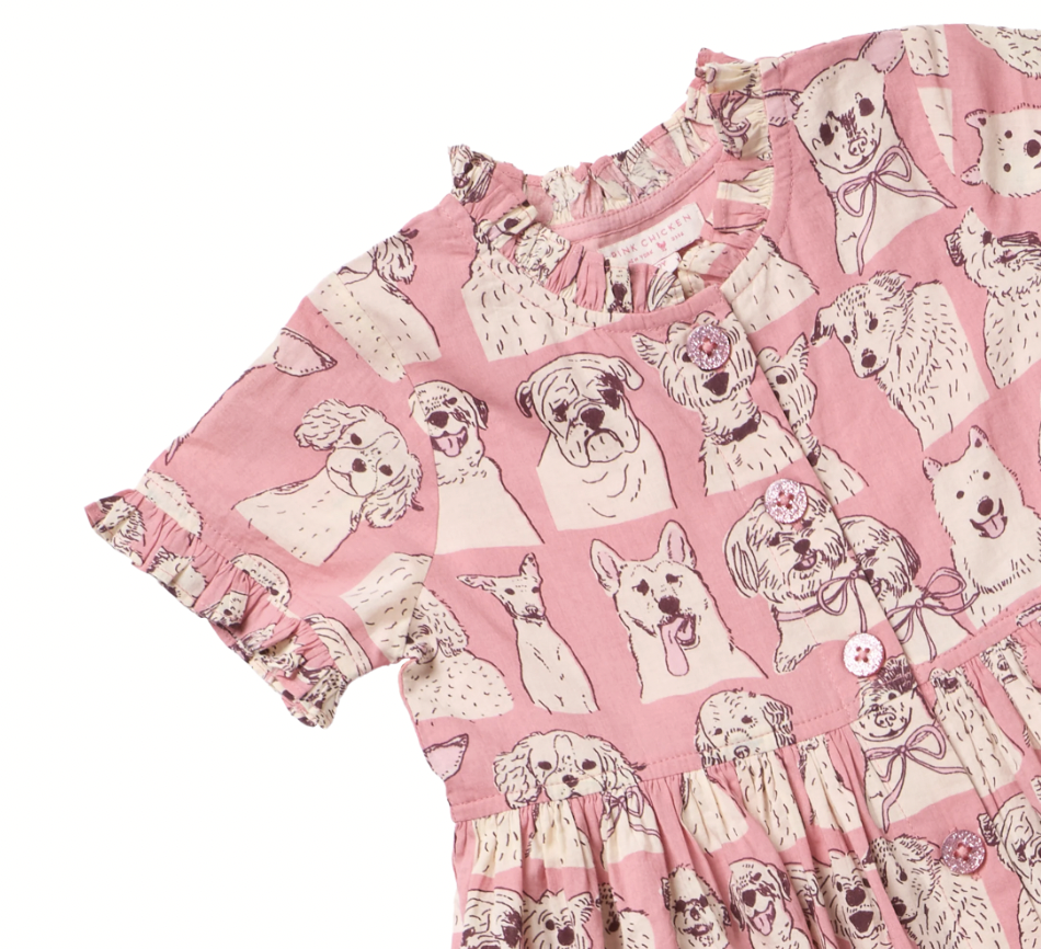 Pink Sketched Dogs