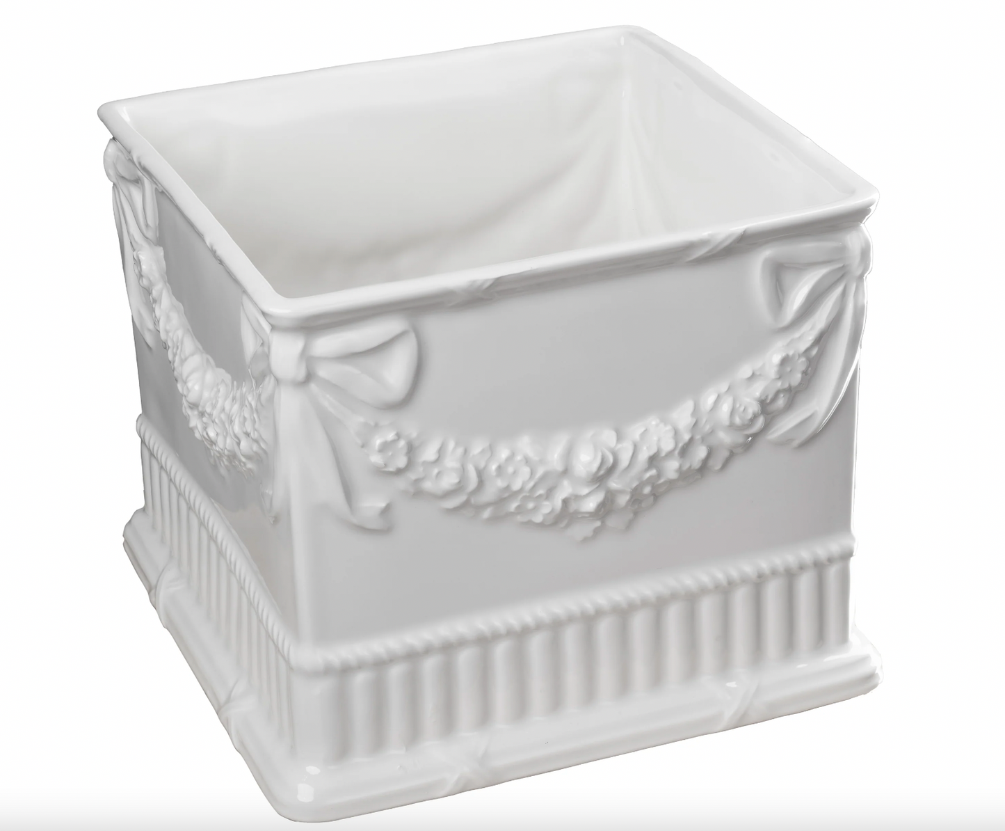 Square Cachepot with Garland