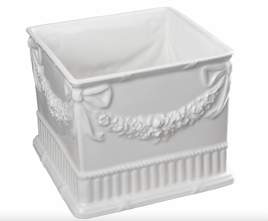 Square Cachepot with Garland