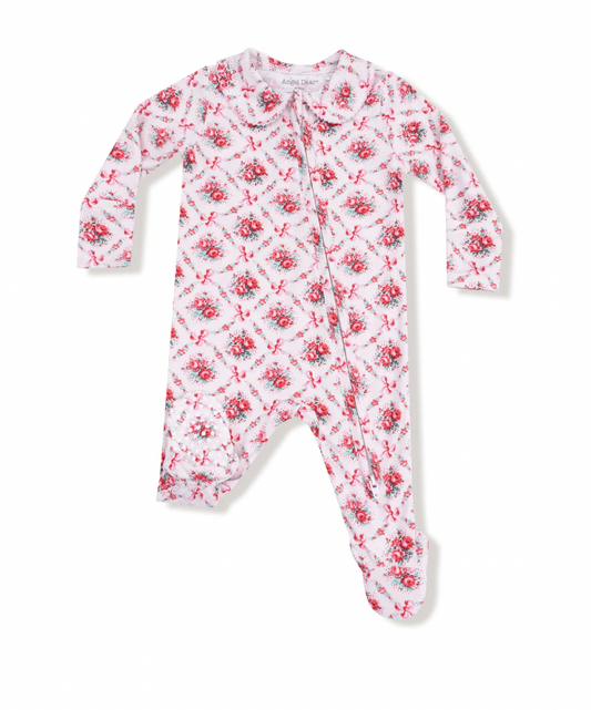 Rose Bow Lattice Peter Pan Footie