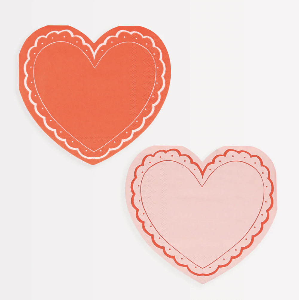 Lacy Heart Cocktail Napkins