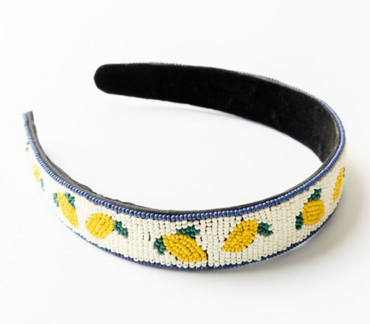 Lemons Beaded Headband