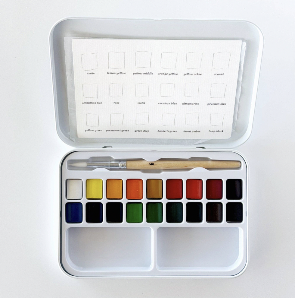Watercolor Paint Set with 18 colors + Brush