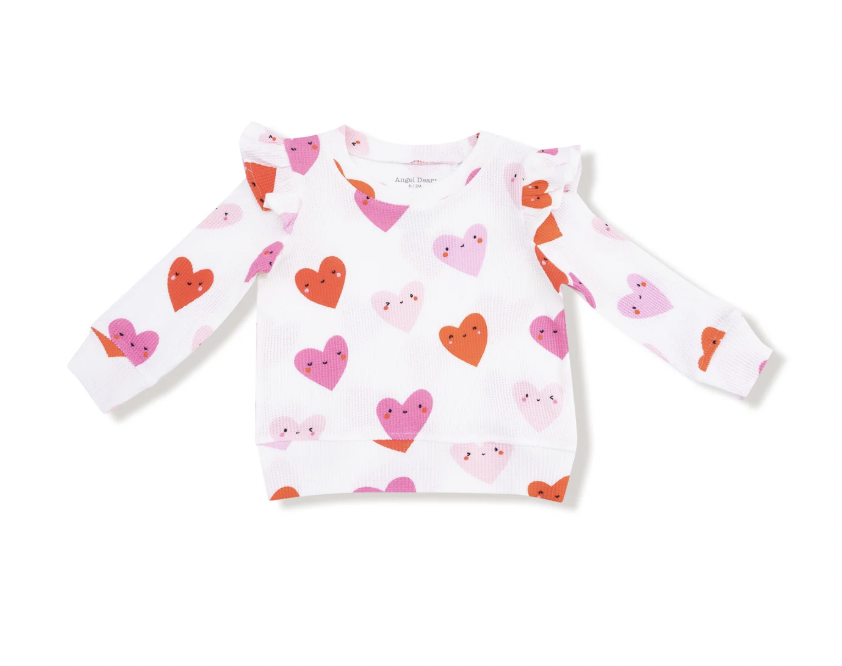 Happy Hearts Ruffle Sleeve Top