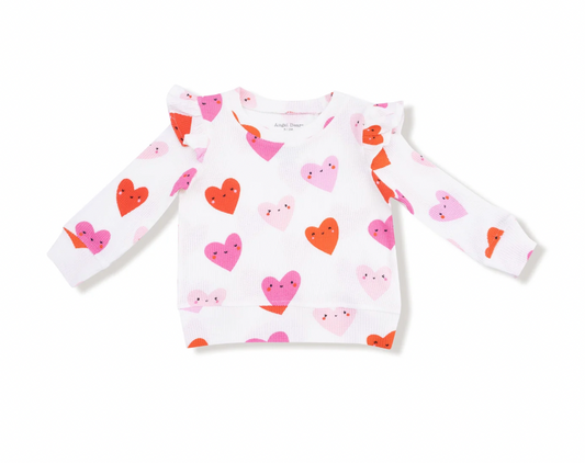 Happy Hearts Ruffle Sleeve Top