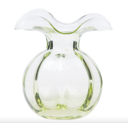 Hibiscus Glass Green Medium Fluted Vase