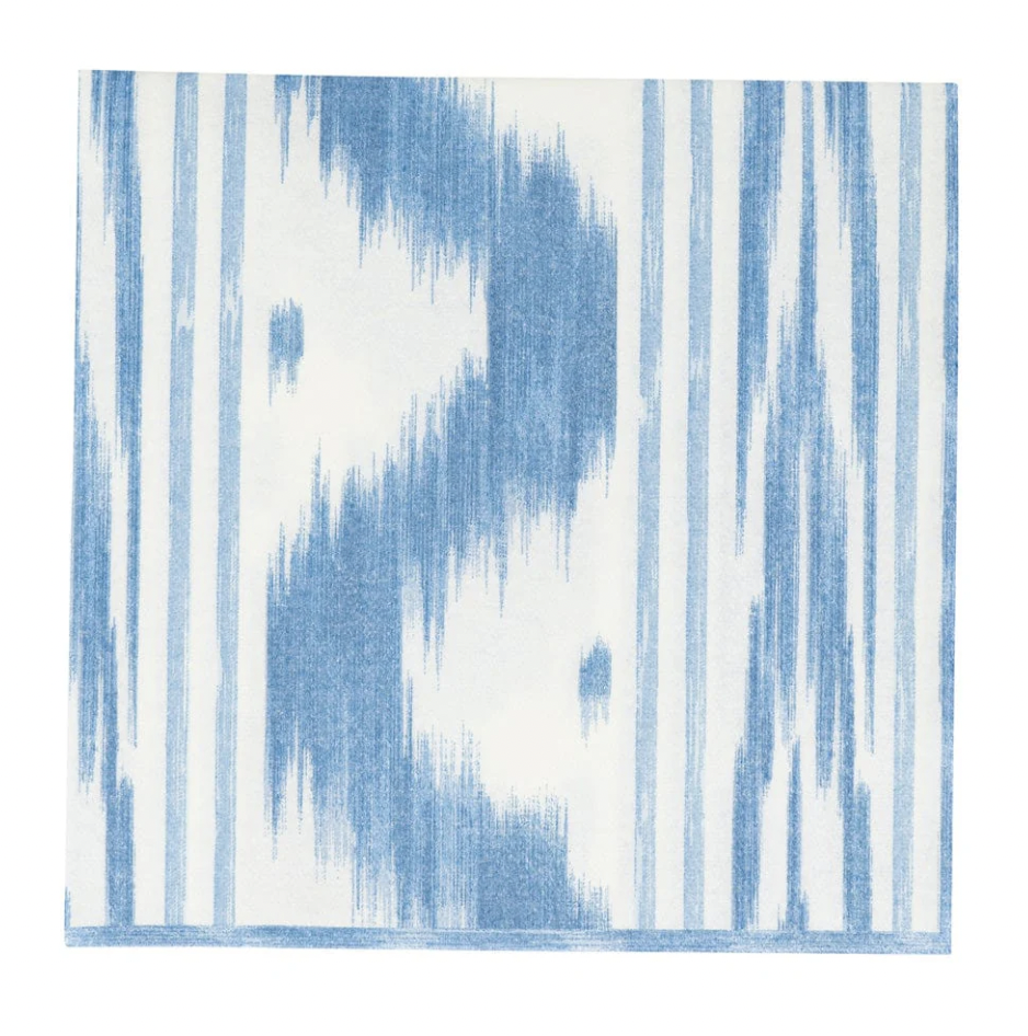 Toile De Nantes Blue Paper Linen Luncheon Napkins