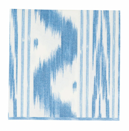 Toile De Nantes Blue Paper Linen Luncheon Napkins