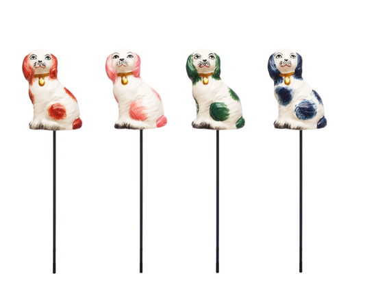 Stoneware Staffordshire Dog Plant Stake