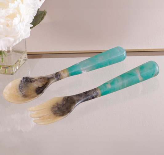 VIDA Resin Salad Servers - Teal