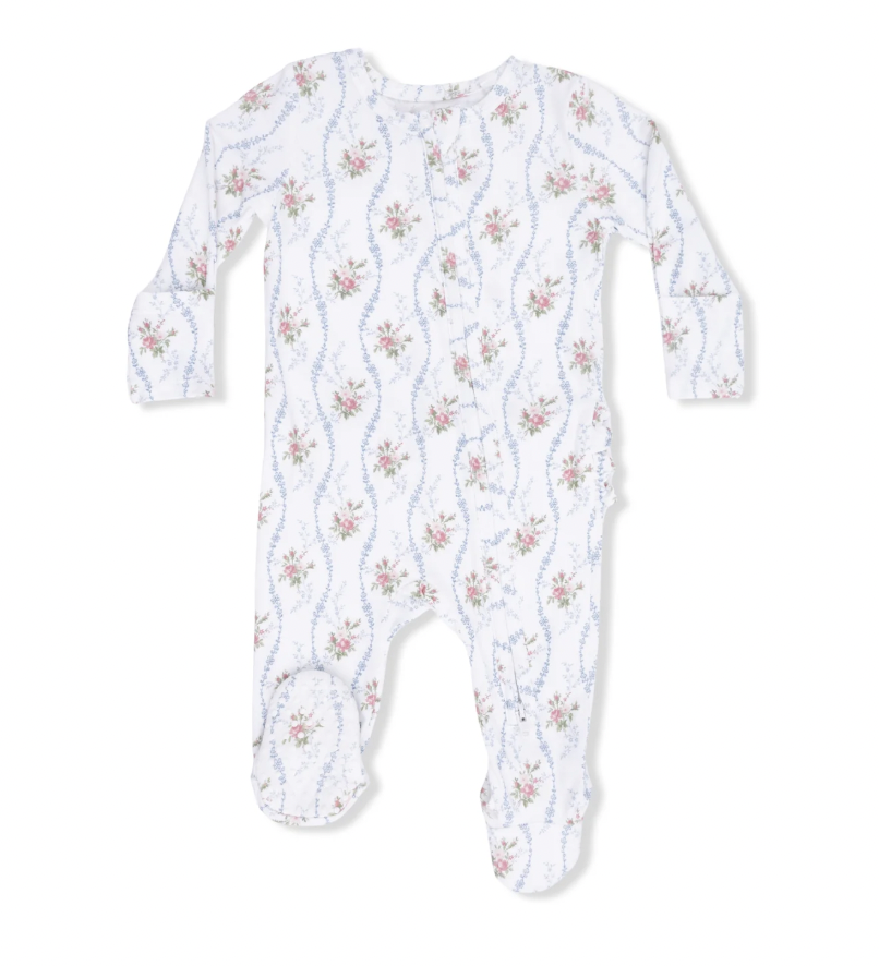 Heirloom Rose Stripe Footie