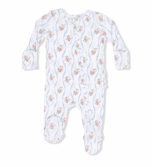 Heirloom Rose Stripe Footie