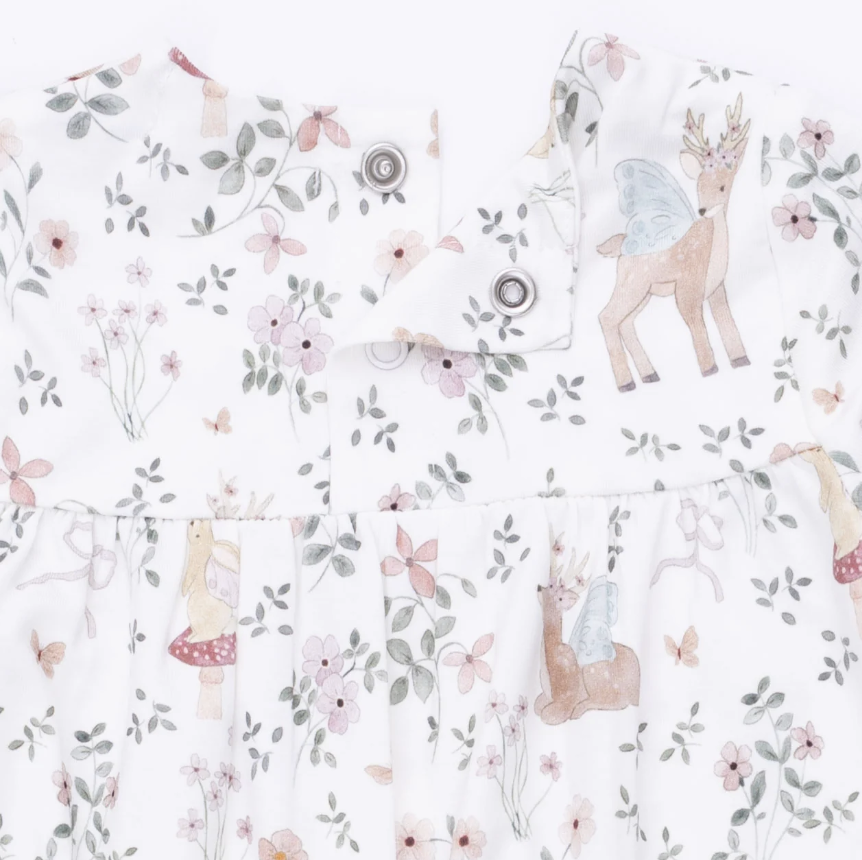 Enchanted Woodland Smocked Long Sleeve Romper