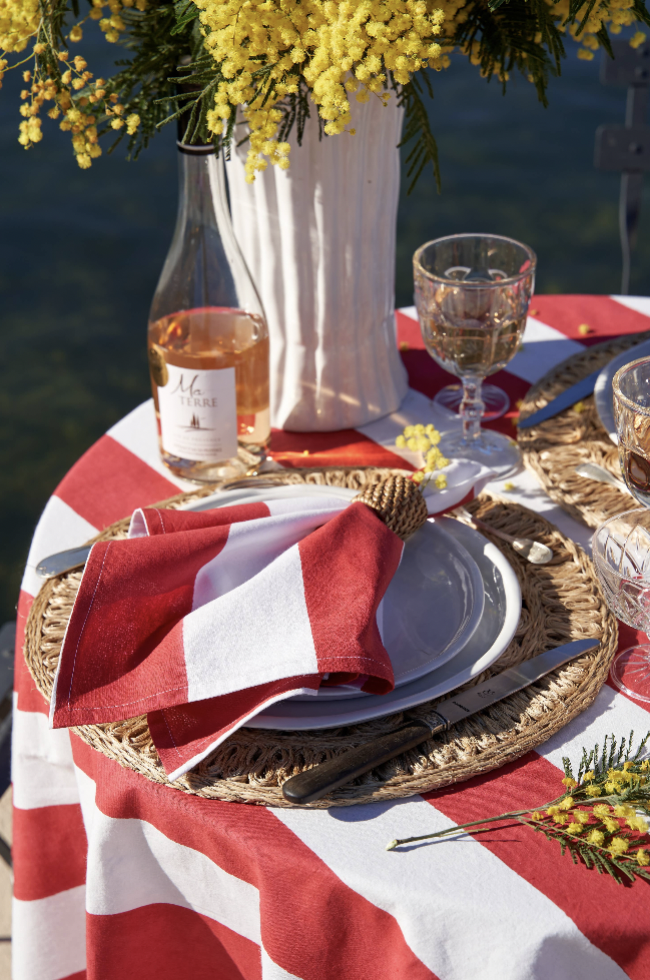 St. Tropez Red Stripes Napkins  - Set of 4