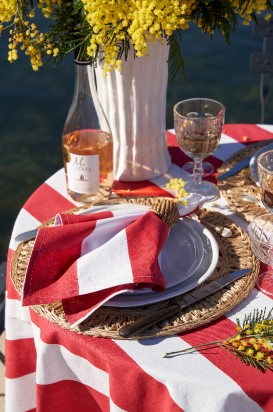 St. Tropez Red Stripes Napkins - Set of 4