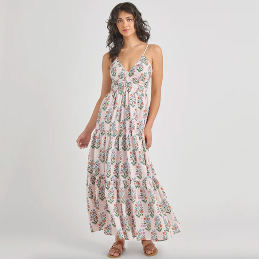 Pink Dewdrop Block Print Women's Hope Dress